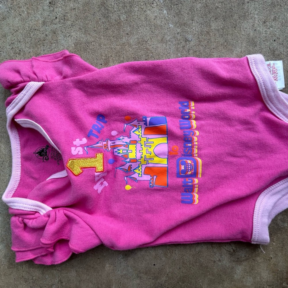 Vintage Disney Baby Onesie  Pink 'My 1st Trip' Shirt - Picture 5 of 7